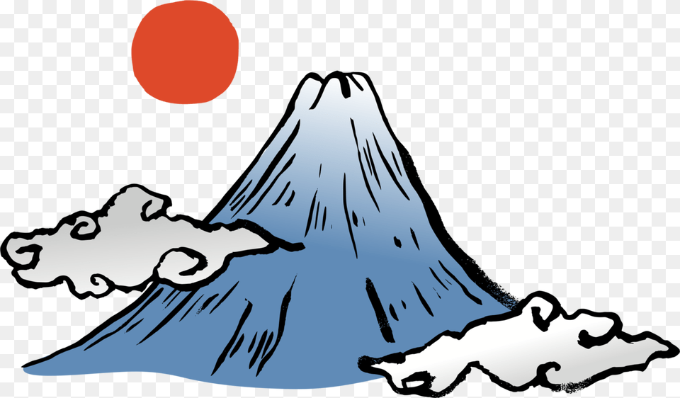 Blackandwhitetreemount Fuji Mt Olympus Clip Art, Mountain, Nature, Outdoors, Volcano Png Image