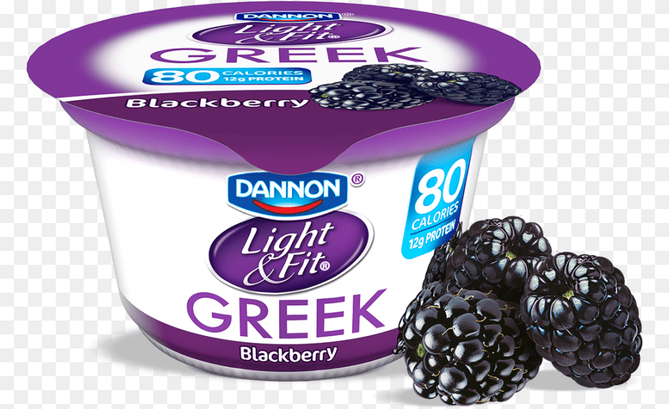 Blackberry Greek Yogurt Greek Yogurt Light And Fit Vanilla, Berry, Dessert, Food, Fruit Free Png Download