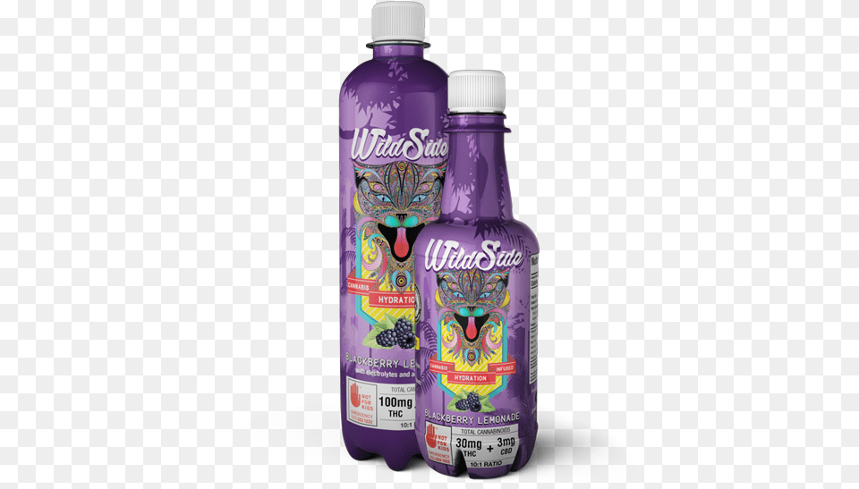 Blackberrylemonade Wild Side Cannabis Drink, Bottle, Beverage, Soda, Purple Free Transparent Png