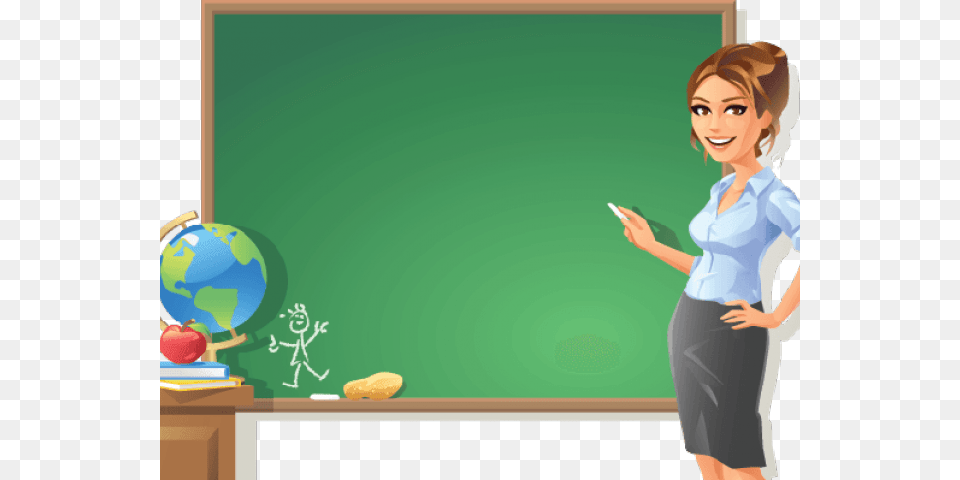 Blackboard Clipart Female English Teacher Enhanced Teacher Education Curriculum Anchored On Obe, Adult, Person, Woman, Face Free Transparent Png