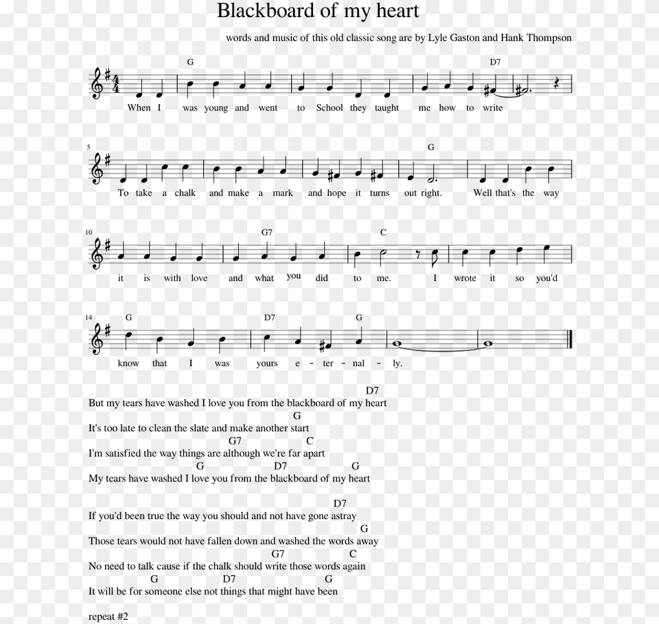 Blackboard Of My Heart Sheet Music, Gray Png Image