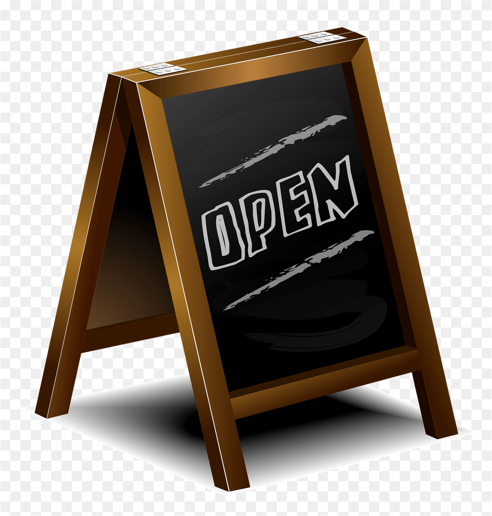 Blackboard Sign Says Open Clipart Free Png