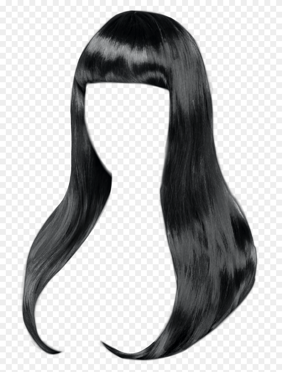 Blackhair Blackwig Wig Hair Bangs Silky, Adult, Female, Person, Woman Png