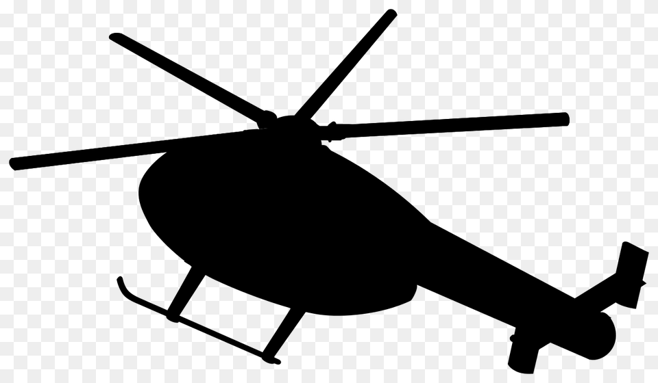 Blackhawk Helicopter Silhouette, Gray Free Png Download
