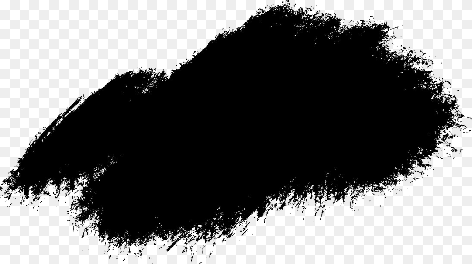 Blackmaterial And White Transparent Brush Stroke, Silhouette, Powder Free Png Download