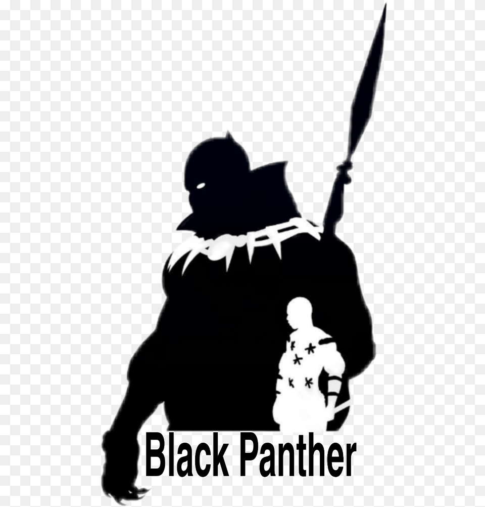 Blackpanther Blackpanthermovie Marvel Avengers Black Panther Silhouette Art, Stencil, Baby, Person, People Png Image