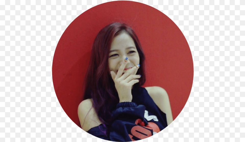 Blackpink Blackpinkjisoo Icon Sticker Red Hair, Photography, Face, Smoke, Head Free Png