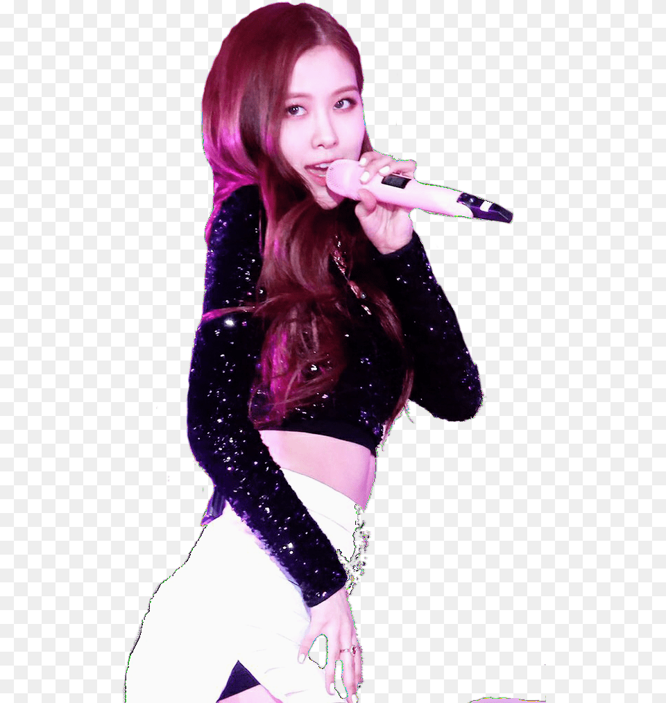 Blackpink Kpop And Rose Rose Blackpink, Adult, Solo Performance, Purple, Person Free Png Download