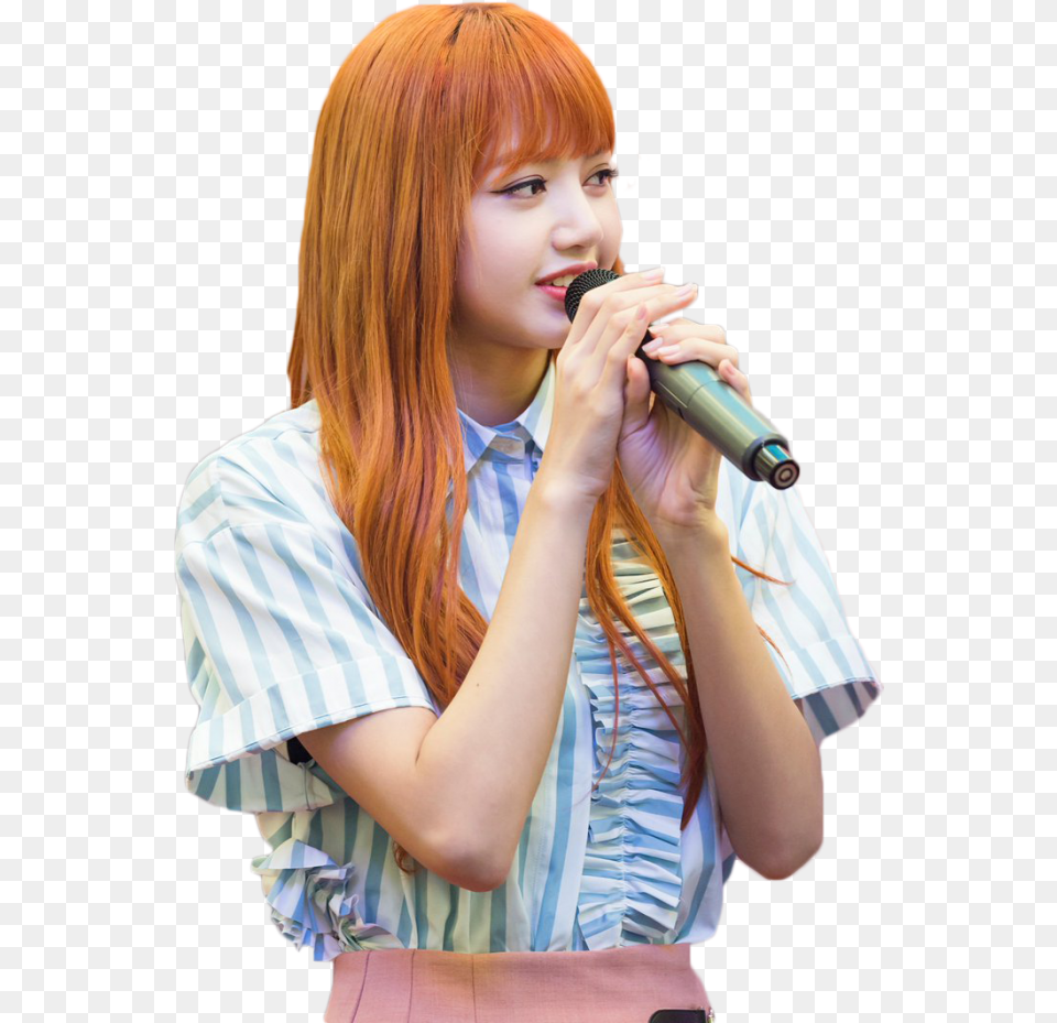 Blackpink Lisa Blackpink Blackpink Lisa V Eru As Lisa De Blackpink Con Micrfono, Solo Performance, Electrical Device, Person, Performer Free Png Download