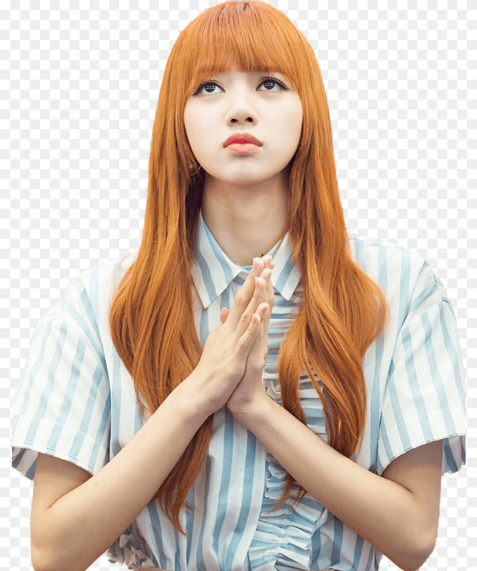 Blackpink Stickers Lisa Lisa Blackpink Color Hair, Face, Head, Person, Photography Free Png
