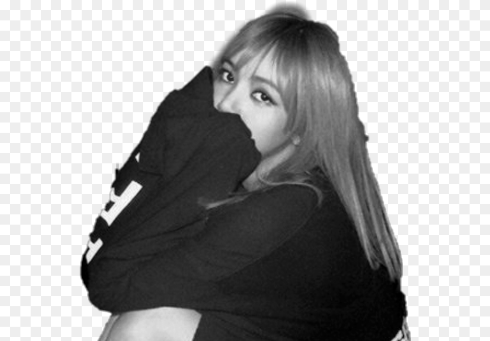 Blackpinklisa Blackpink Lisa Blackpink Tumblr Black And White, Adult, Face, Female, Head Free Png