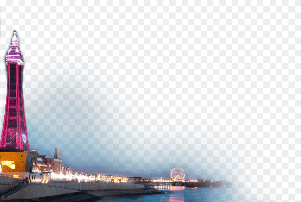 Blackpool Tower Transparent Background, City, Metropolis, Urban, Water Png Image