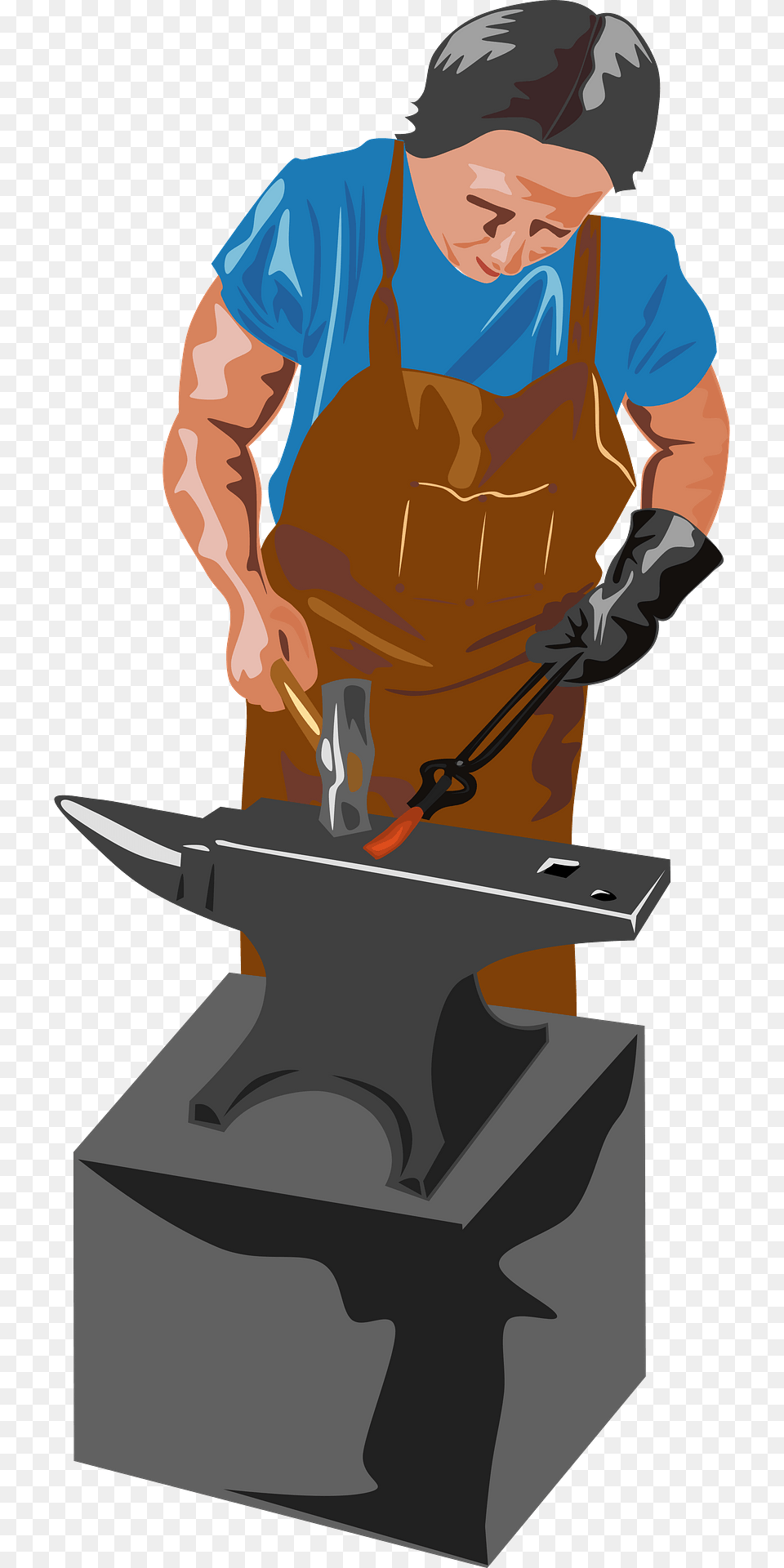 Blacksmith And Tools Clipart, Adult, Male, Man, Person Free Transparent Png