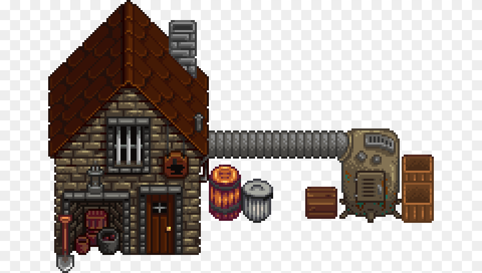 Blacksmith Forgeron Stardew Valley, Architecture, Building, Cottage, House Free Png