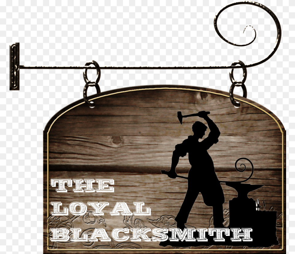 Blacksmith Logo 1 Hanging Wooden Sign Blank, Adult, Male, Man, Person Free Png