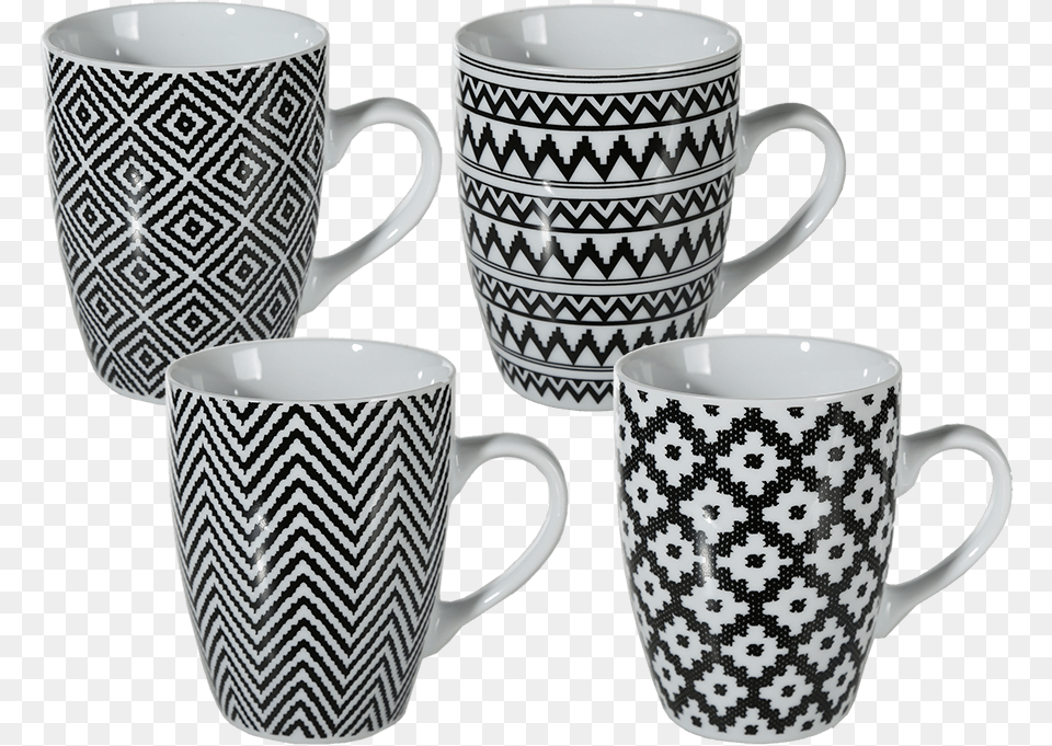 Blackwhite Porcelain Mug Kubki Biao Czarne, Art, Cup, Pottery, Beverage Png