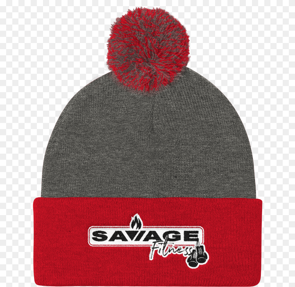 Blackwhitelogo Mockup Front Dark Heather Grey Red, Beanie, Cap, Clothing, Hat Free Png Download