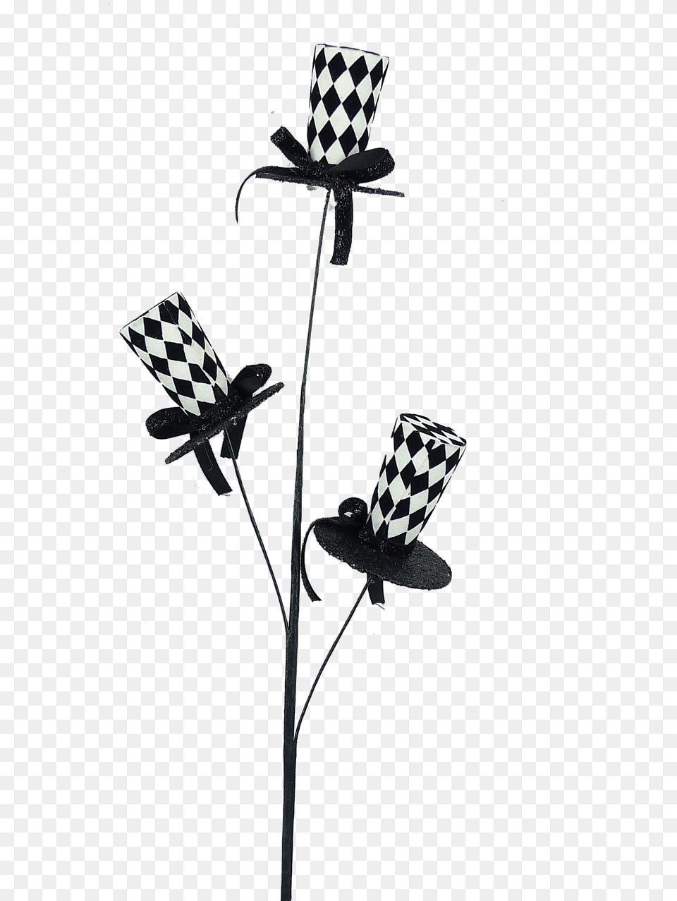 Blackwht Harlequin Top Hat Spray Lily, Art, Sword, Weapon Png Image