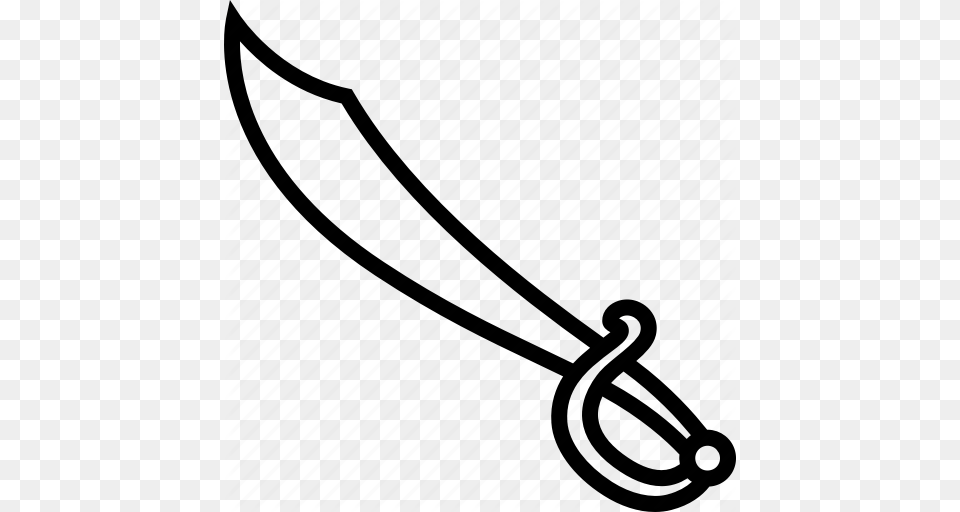 Blade Cutlass Pirate Saber Sharp Sword Weapon Icon, Dagger, Knife, Leash Free Png Download