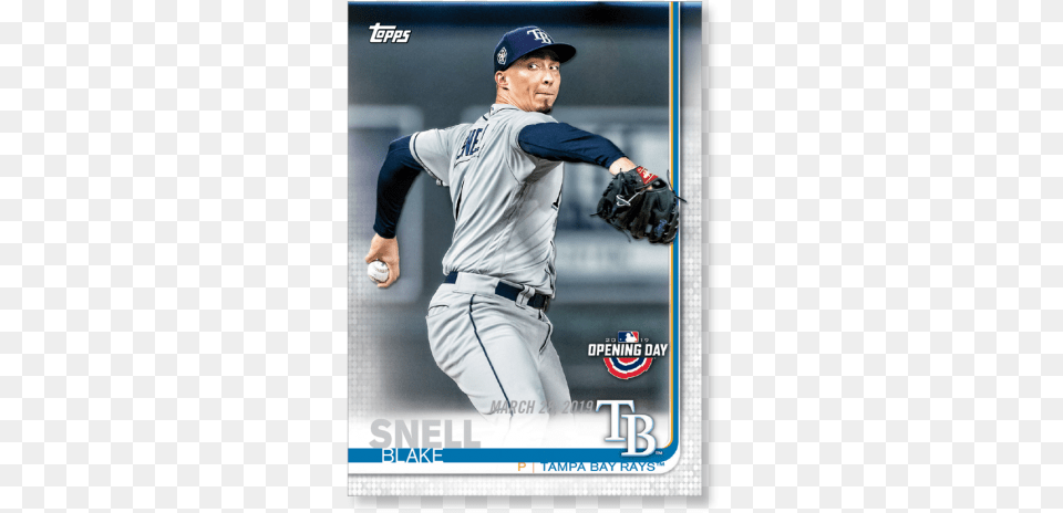 Blake Snell 2019 Opening Day Baseball Base Poster 2019 Topps Blake Snell, Glove, Sport, Baseball Glove, Person Free Png Download