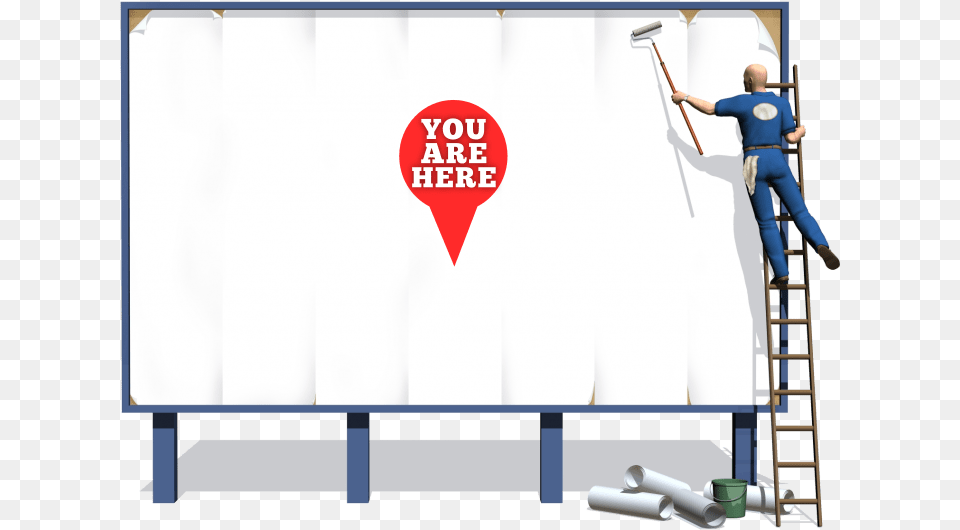 Blank Billboard With Quotyou Are Here39 In The Middle Billboard, Advertisement, Baby, Person, Cleaning Png Image