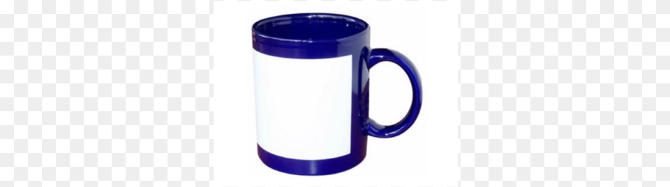 Blank Blue Printable Mug White Patch Blue Mug, Cup, Beverage, Coffee, Coffee Cup Free Transparent Png