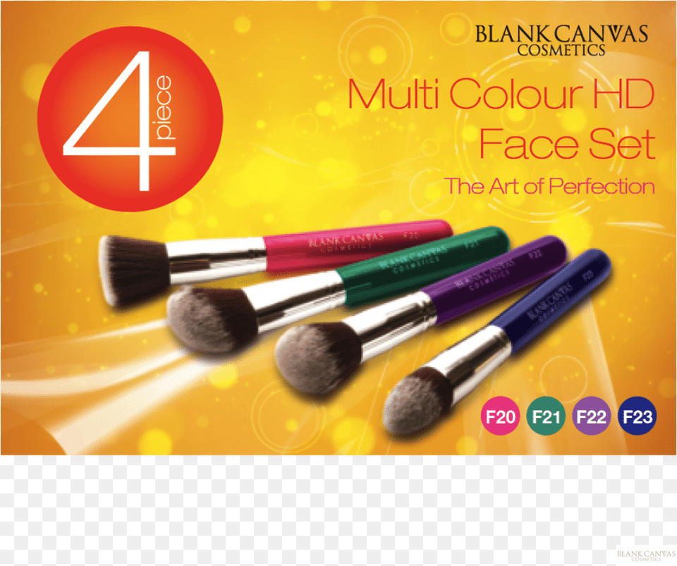 Blank Canvas 4 Piece Multi Colour Hd Face Set Makeup Brushes, Brush, Device, Tool, Advertisement Free Png