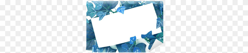 Blank Card On Blue Ivy Plant Background Or Border Wall Construction Paper, Leaf Png