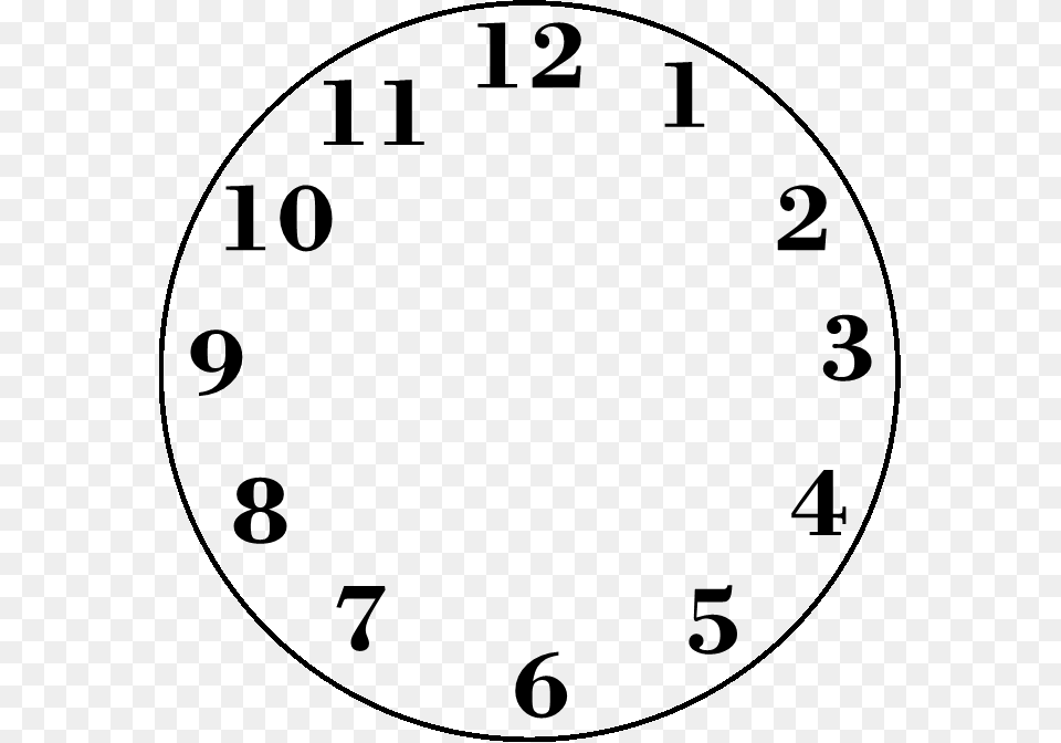 Blank Clock Templates For Teaching Time Clock Black And White, Text Free Transparent Png
