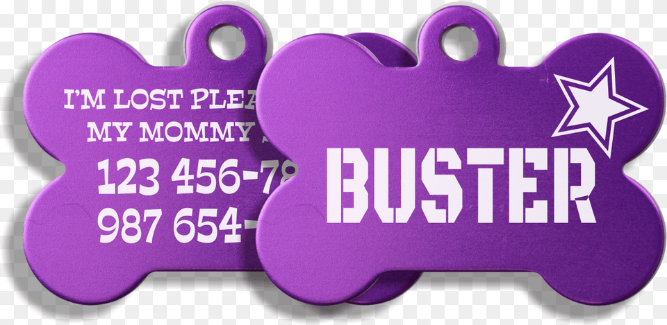 Blank Dog Tags Label, Purple Png