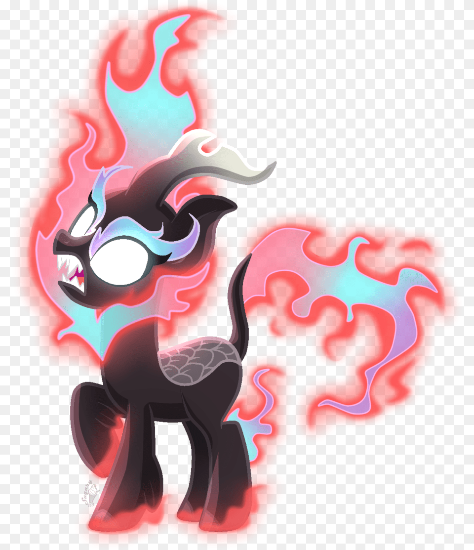 Blank Eyes Female Fire Kirin My Little Pony Angry Kirin, Art, Graphics, Baby, Person Png Image