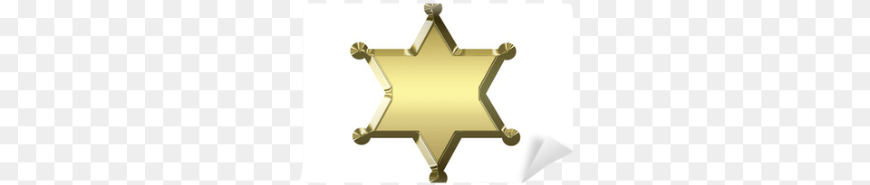 Blank Golden Sheriff Star Isolated Star, Badge, Logo, Symbol Free Png