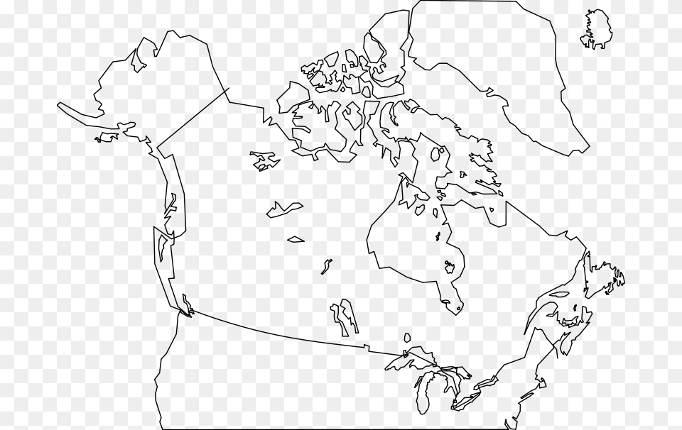 Blank Map Of Canada, Gray Png