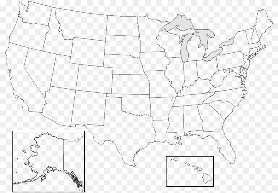 Blank Map Of The United States Labeled United States Map No Names, Chart, Plot, Outdoors, Nature Free Png
