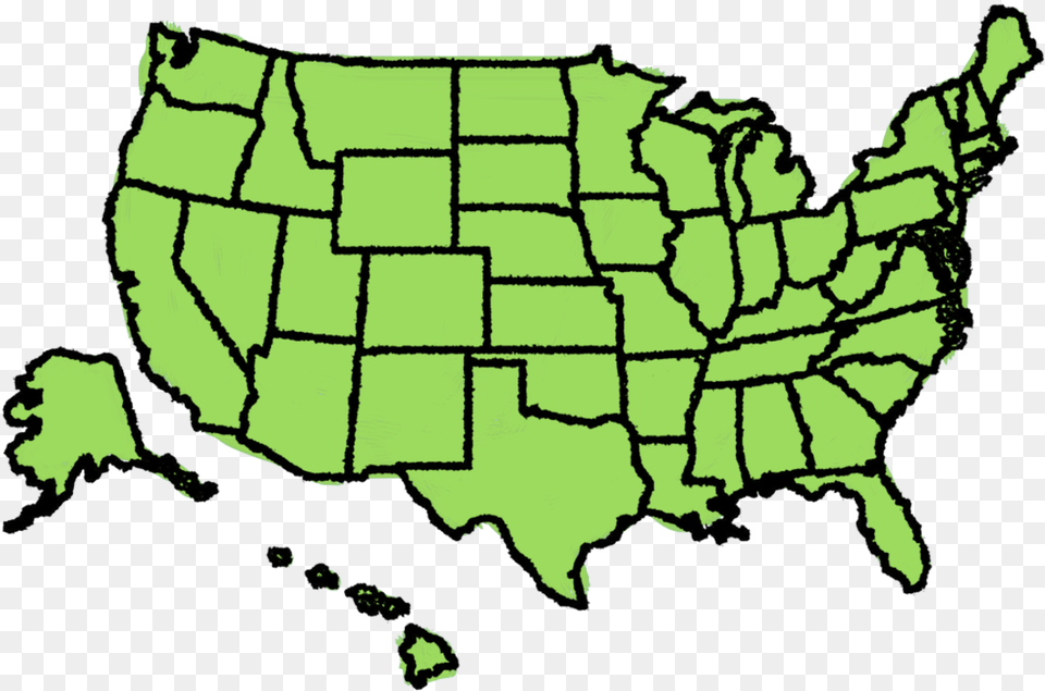 Blank Map Of Usa Map Of Usa Blank Pdf, Vegetation, Green, Plant, Chart Free Png Download