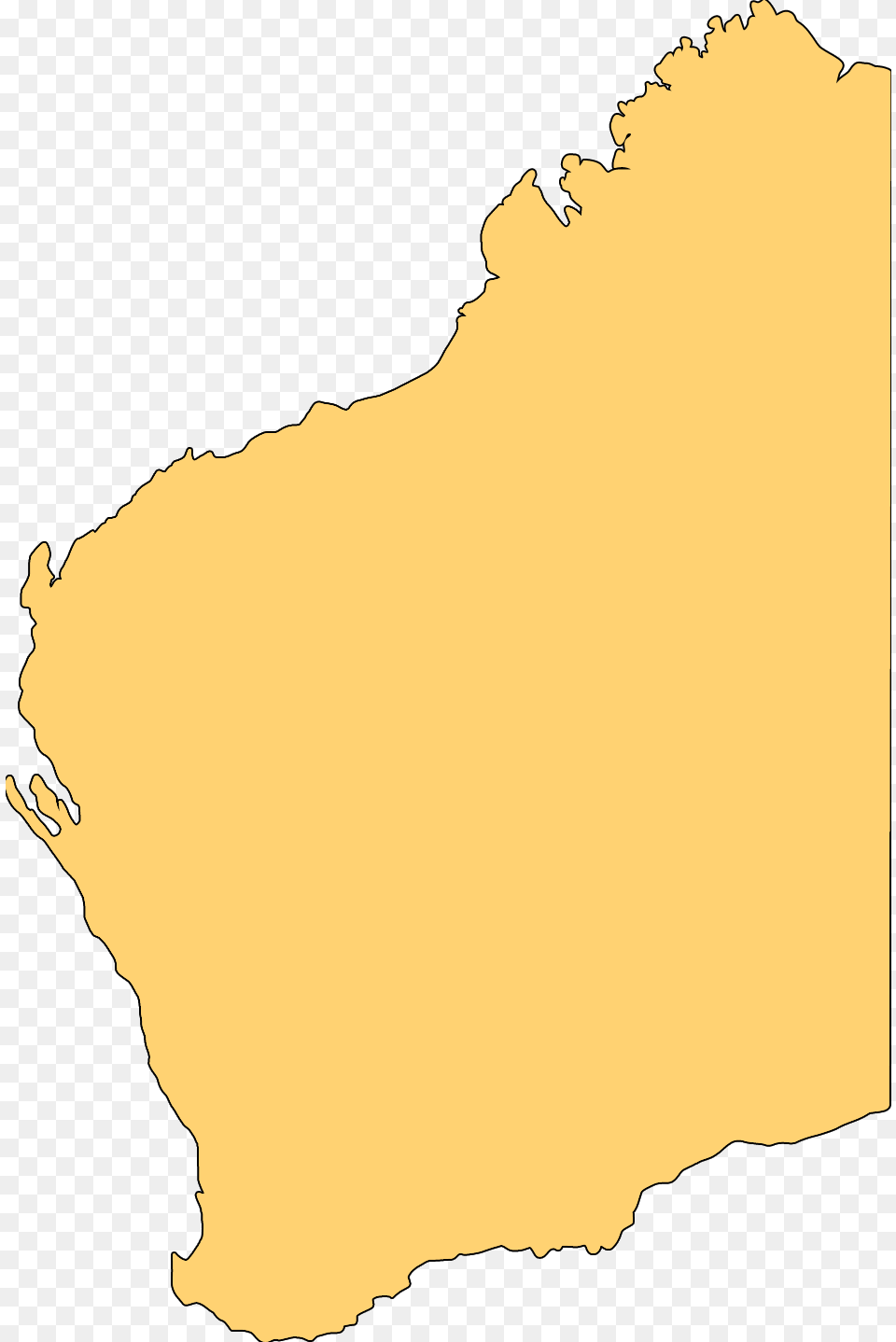 Blank Map Of Western Australia Large Map West Australia Outline Map, Chart, Plot, Ammunition, Atlas Free Png
