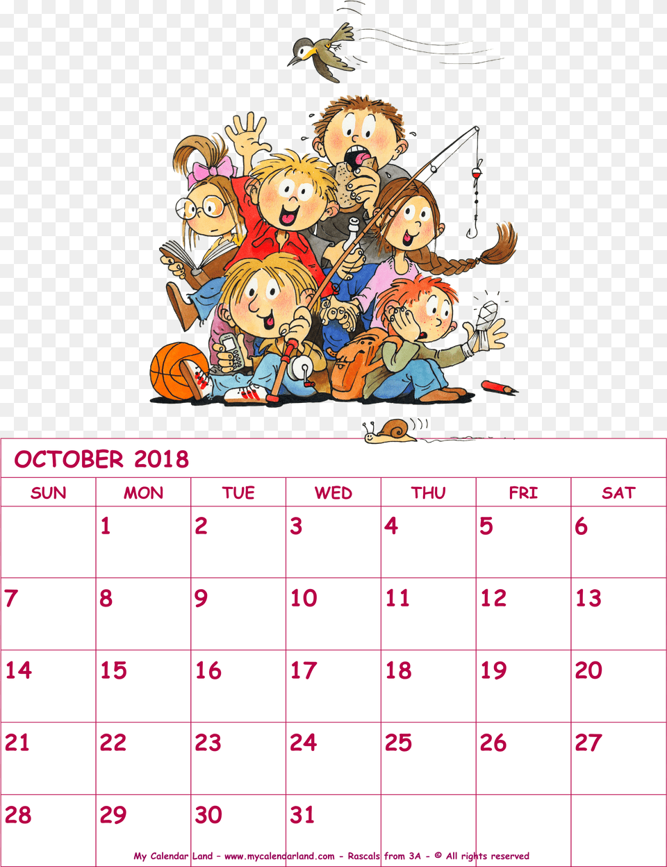 Blank Monthly Calendars For October Spooky October Calendar 2018, Text, Baby, Person, Face Png Image