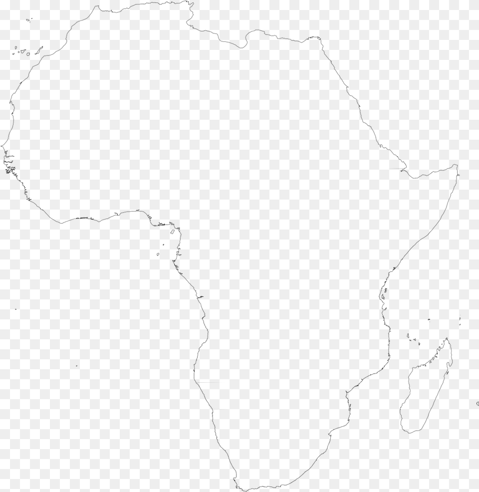 Blank Outline Map Of Africa White Outline Of Africa, Gray Free Png