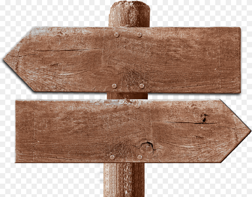 Blank Signboard As Template A Wood Arrow Sign, Cross, Symbol, Plywood, Lumber Png Image