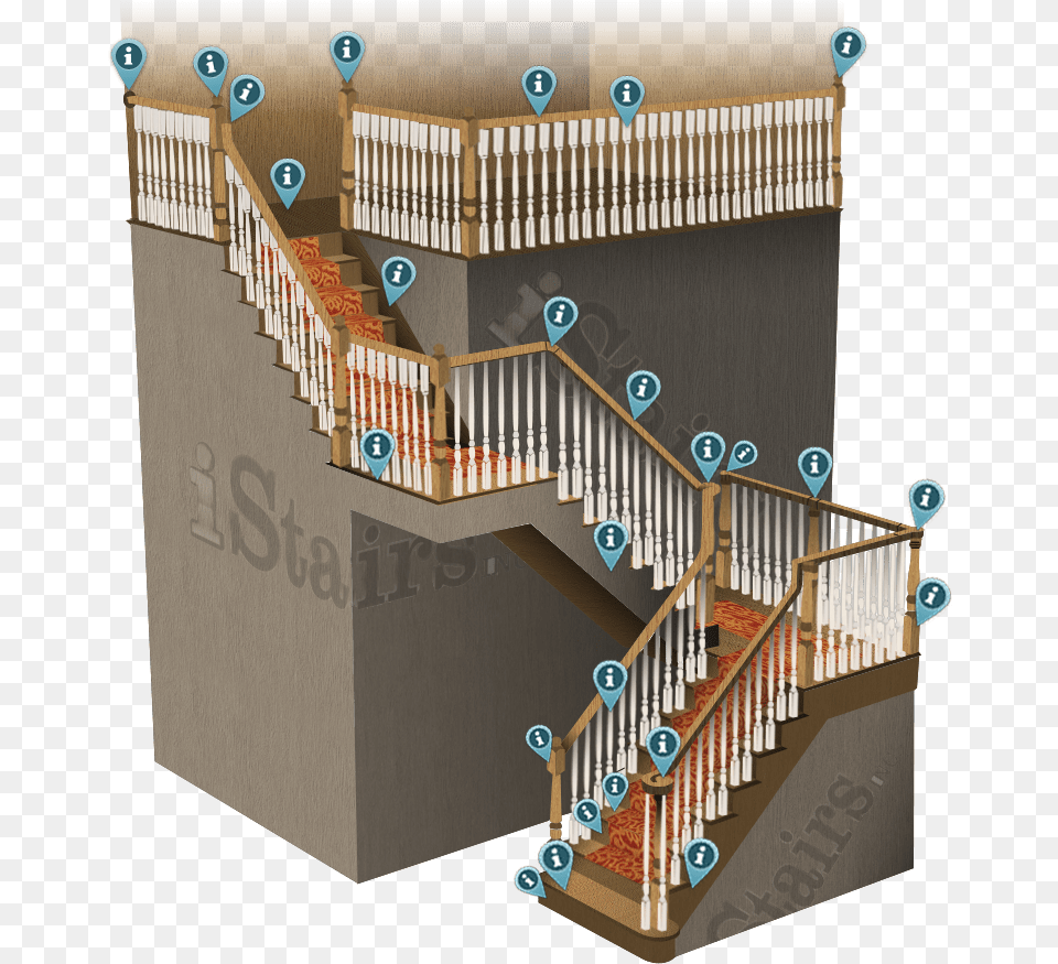 Blank Staircase Diagram For Stair Terminologies Sacramento Stair Company, Architecture, Building, Handrail, House Free Png