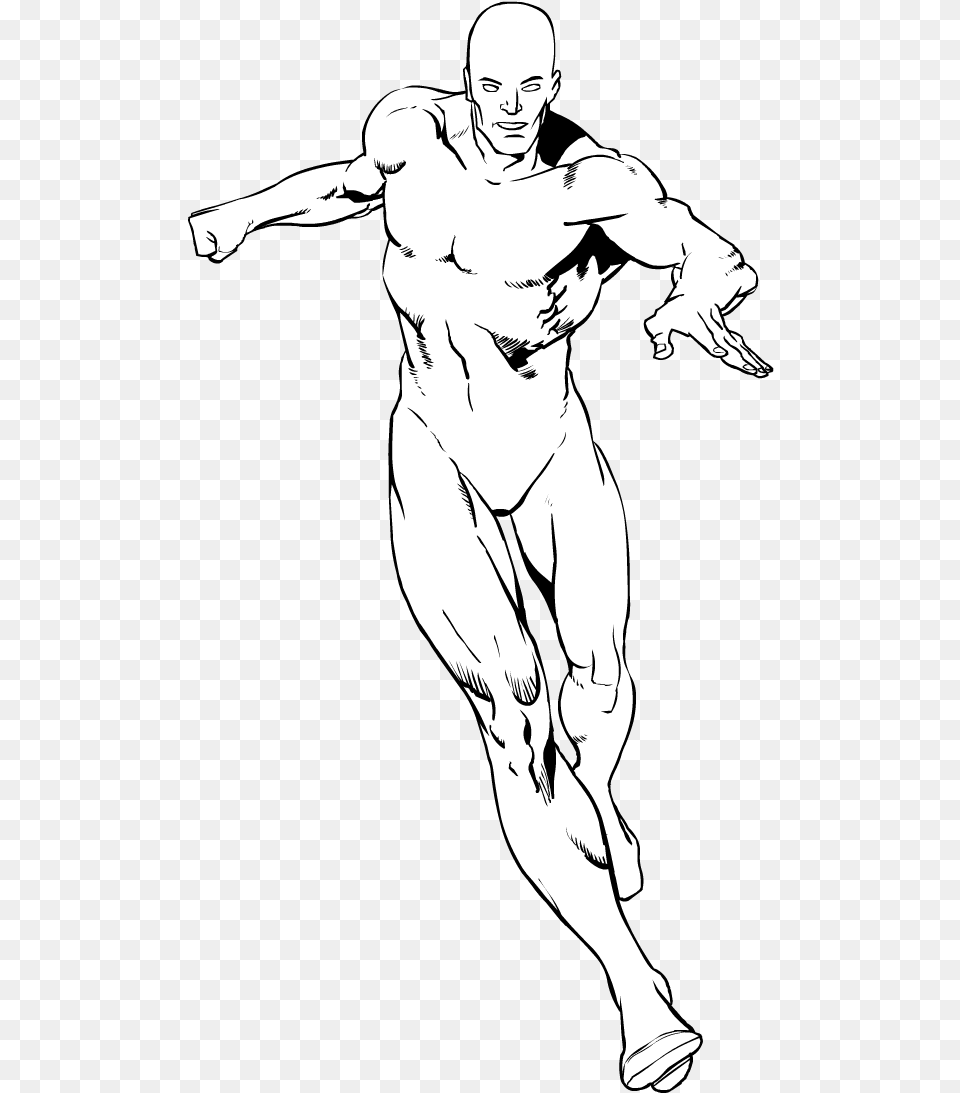 Blank Super Hero Clipart Superhero Template Running, Art, Drawing, Adult, Male Free Png