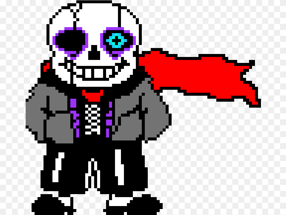 Blank Template Model Sans Sprite Bad Time Eye Pixel Sans Undertale Red, Qr Code Free Transparent Png