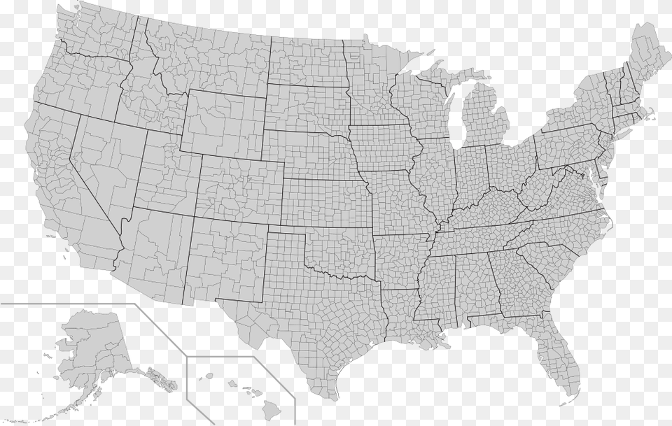 Blank United States County Map, Chart, Plot, Atlas, Diagram Png Image