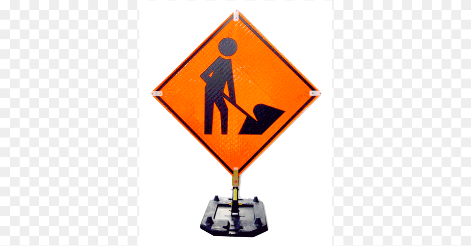 Blank Vinyl Roll Up Sign W Your Text Construction Zone Ahead Sign, Symbol, Road Sign Free Png