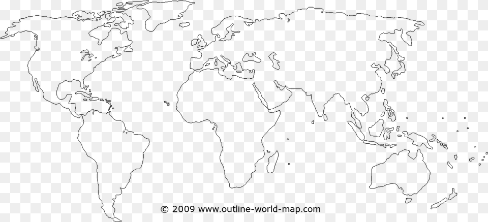 Blank World Map With Transparent Continents Transparent Blank World Map Outline, Gray Free Png