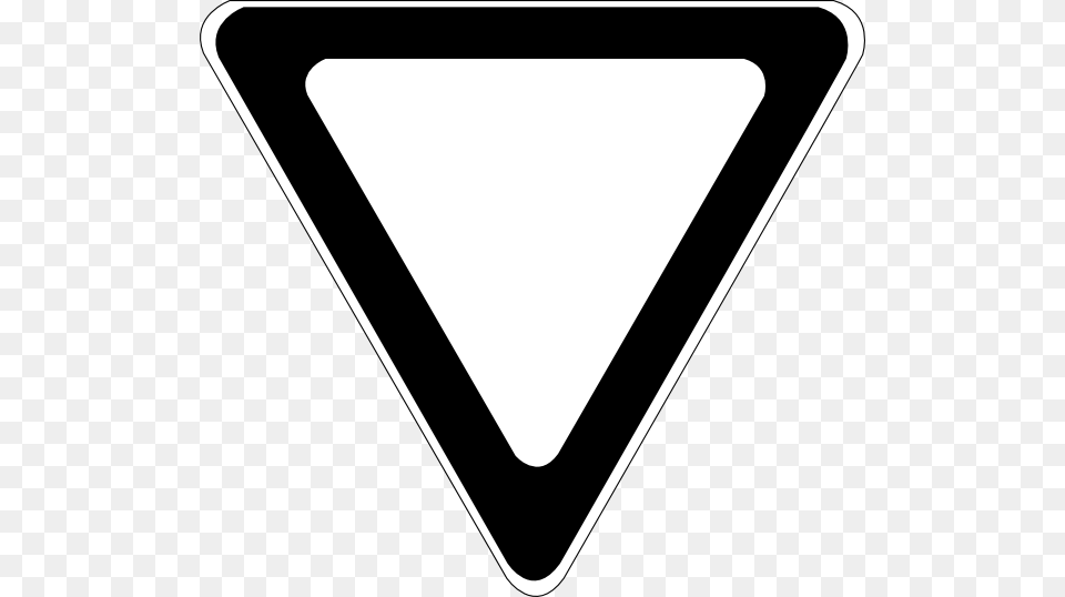 Blank Yield Sign Black And White, Triangle, Symbol Png