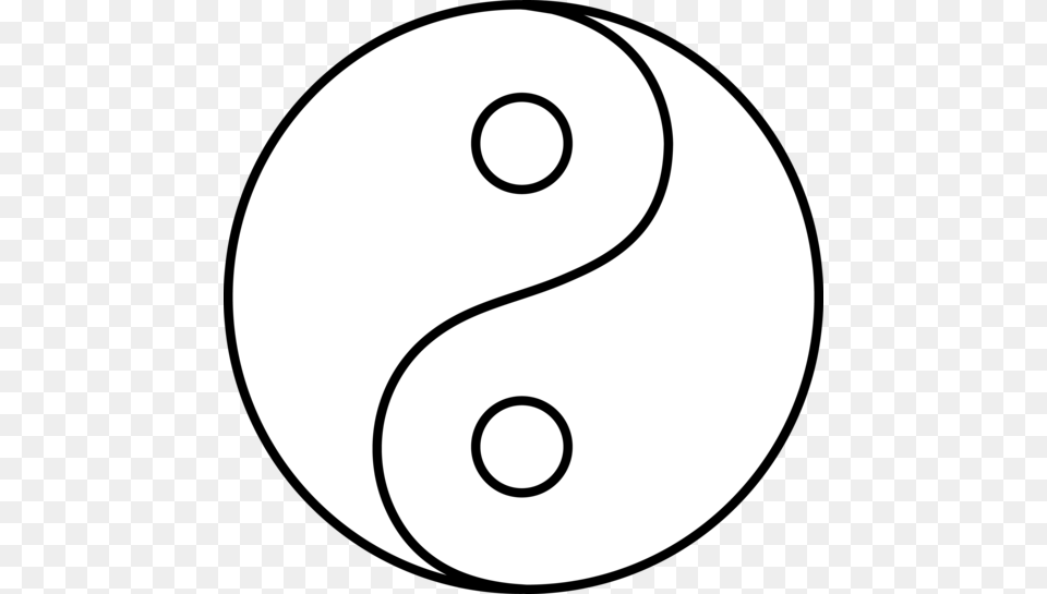 Blank Yin Yang Line Art, Symbol, Number, Text, Disk Png Image