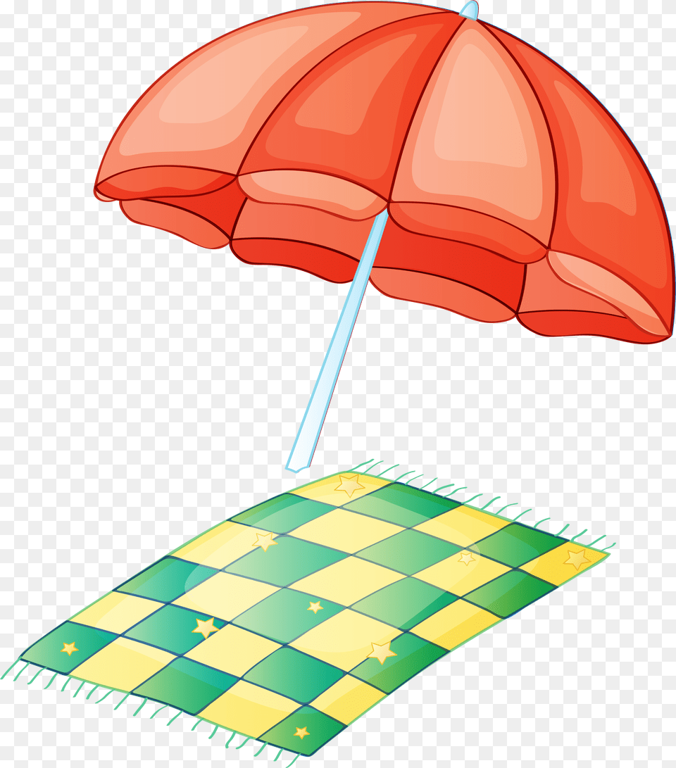 Blanket Clipart Beach Blanket And Umbrella, Canopy, Architecture, Building, House Free Transparent Png