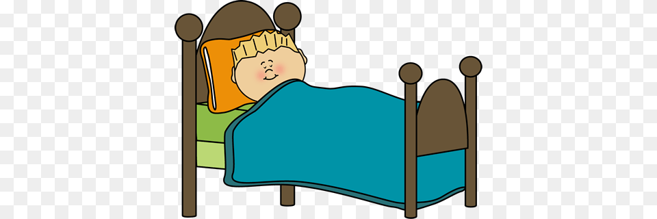Blanket Clipart Kid Bed Girl Sleeping Clipart, Furniture, Person, Baby Png Image