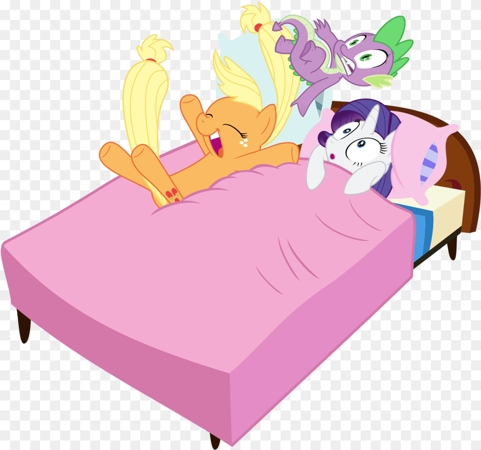 Blanket Vector Cartoon Pillow Applejack And Rarity Same Bed, Furniture Free Png